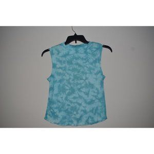 Olly London Tie Dye Women’s Sleeveless Tank Top Shirt Turquoise Size S NWOT